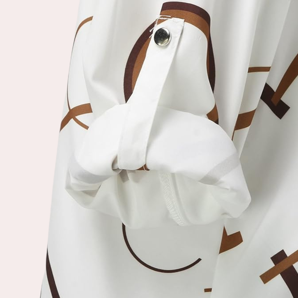 Bedrukte Blouse met Knopen en Korte Mouwen