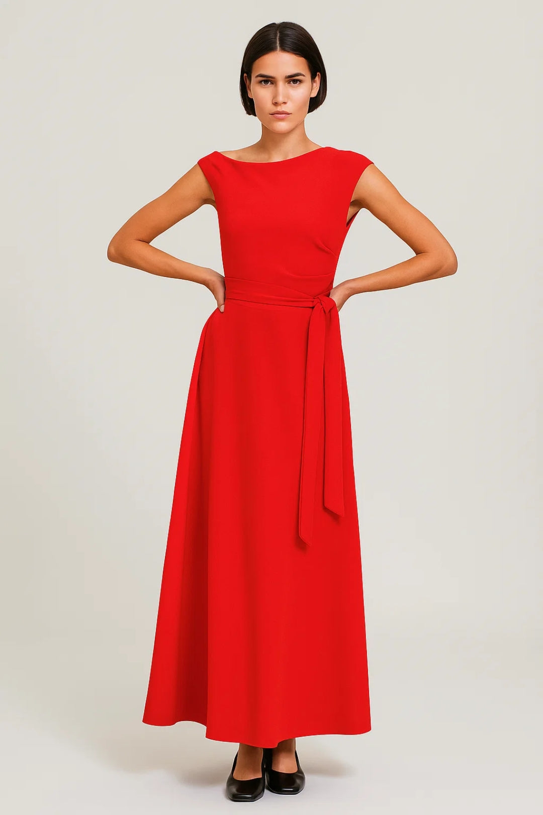 Blauwe Elegante One Shoulder Maxi Jurk