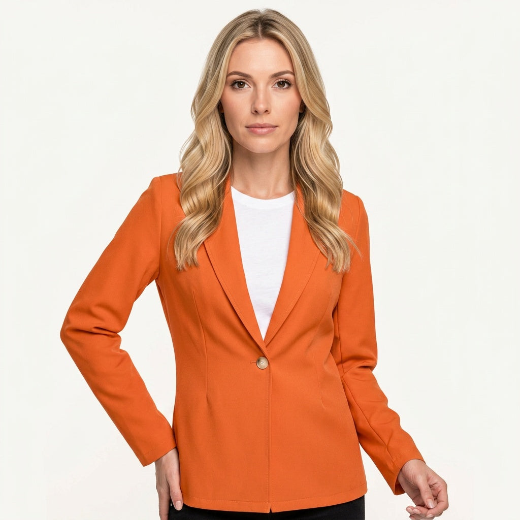 Getailleerde Blazer met Enkele Knoopsluiting