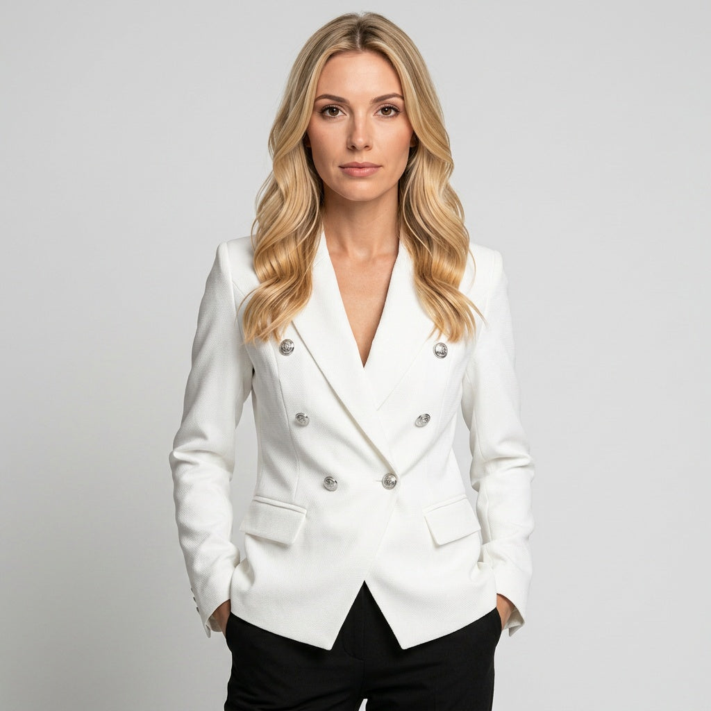 Getailleerde Blazer met Dubbele Knopen voor Elegante Look