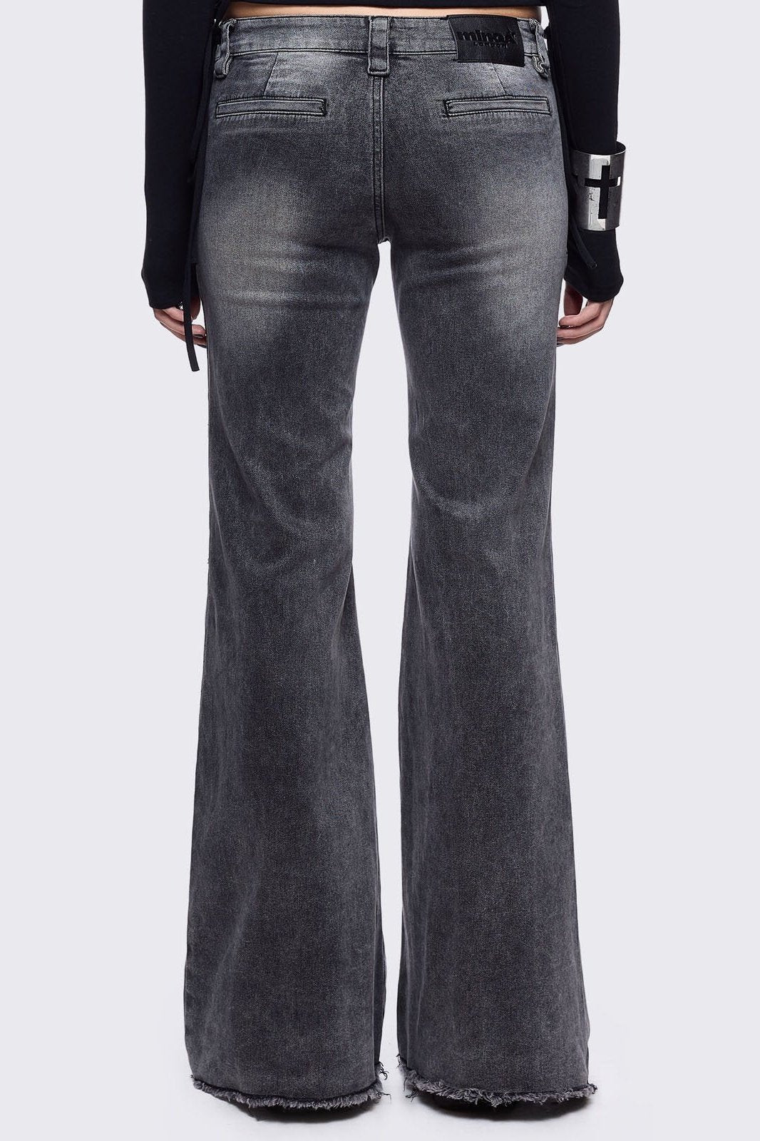 Gia Grey Belted Flared Jeans
